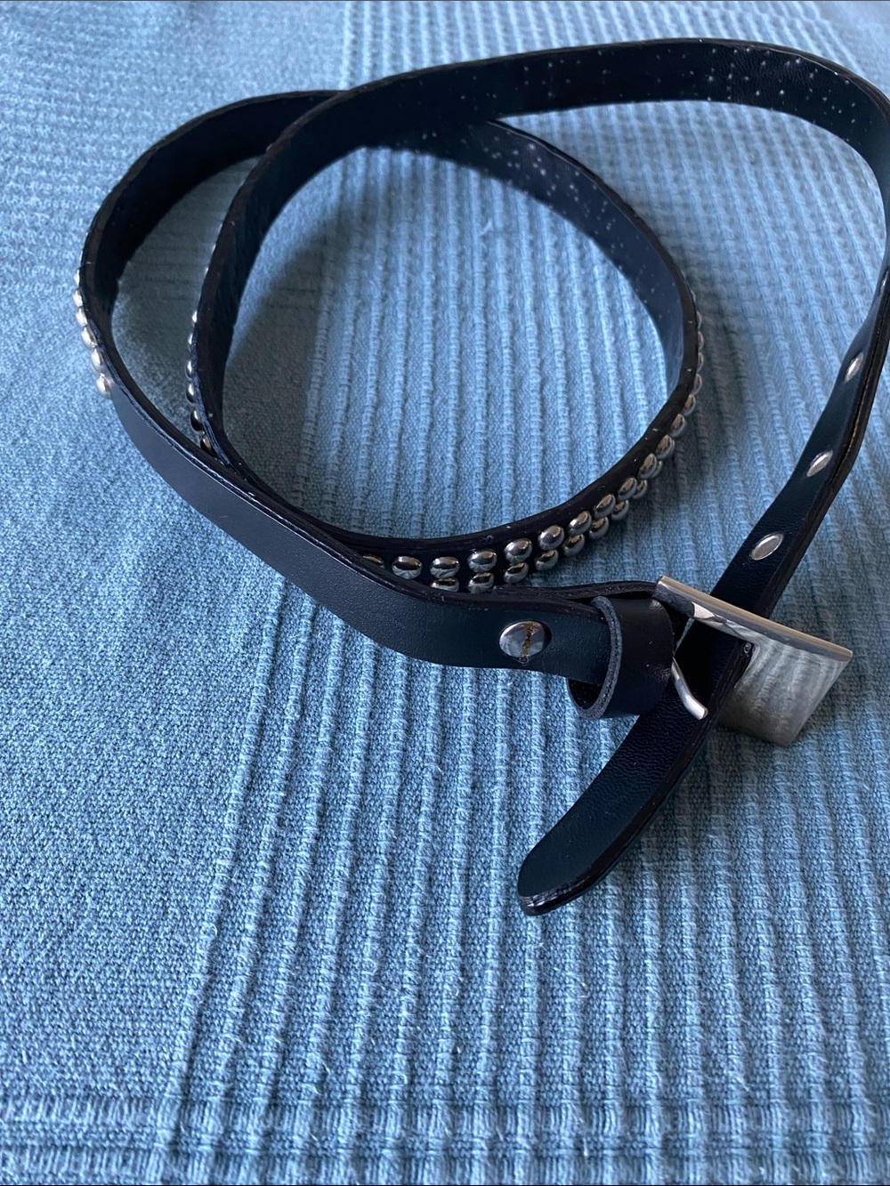 🎀3 for $19✨Black Studded Leather Belt with Silver Hardware - Women's Accessory